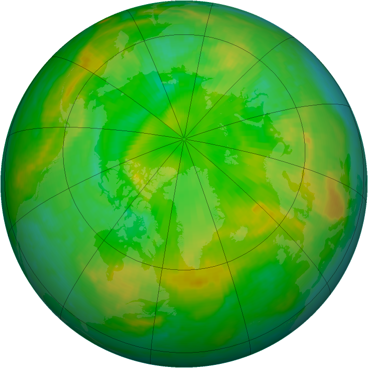 Arctic ozone map for 09 July 1998